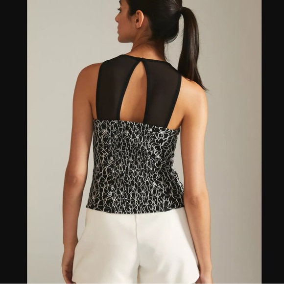 NWT Anthropologie Maeve Illusion Top size Small new black color - Picture 2 of 7